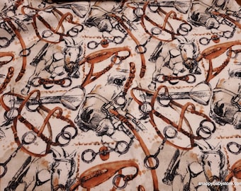 Flannel Fabric - Horse Icons - By the yard - 100% Cotton Flannel
