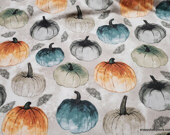 Flannel Fabric - Pumpkins - By the yard - 100% Cotton Flannel