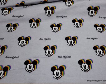 Flannel Fabric - Disney Rainbow Mickey Mouse - By the yard - 100% Cotton Flannel