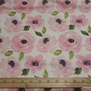 Flannel Fabric Hazel Watercolor Floral By the yard 100% Cotton Flannel image 2