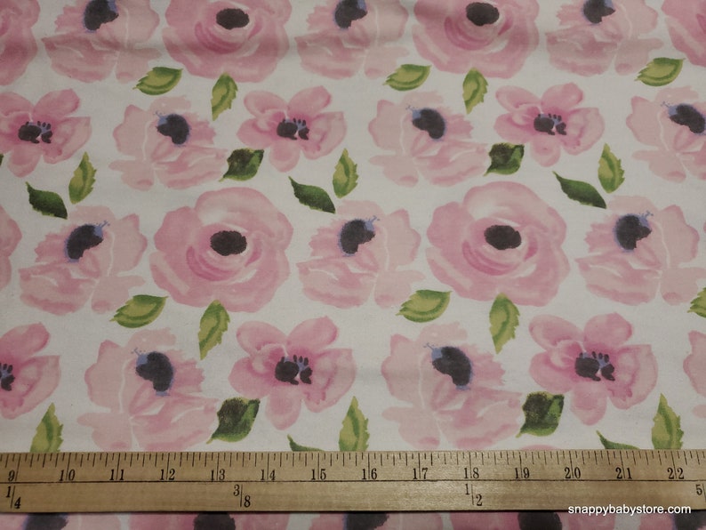 Flannel Fabric Hazel Watercolor Floral By the yard 100% Cotton Flannel image 2