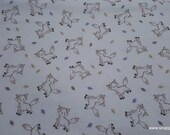 Flannel Fabric - Baby Fox Tossed - By the yard - 100% Cotton Flannel