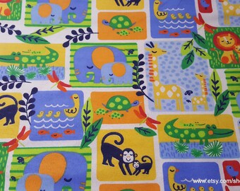 Flannel Fabric - Bright Jungle Patch - By the yard - 100% Cotton Flannel