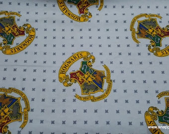 Character Flannel Fabric - Harry Potter Hogwarts on Gray - By the yard - 100% Cotton Flannel