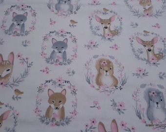 Flannel Fabric - Hazel Portrait Friends - By the yard - 100% Cotton Flannel