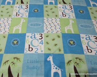 Flannel Fabric - Little Buddy Blue - By the yard - 100% Cotton Flannel