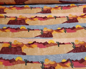 Flannel Fabric - Desert Scenery - By the yard - 100% Cotton Flannel