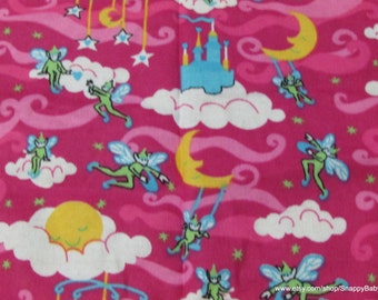Flannel Fabric - Elves and Castles Pink - By the yard - 100% Cotton Flannel