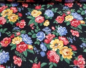 Premium Flannel Fabric - Pemberley Floral Black Premium - By the yard - 100% Cotton Flannel