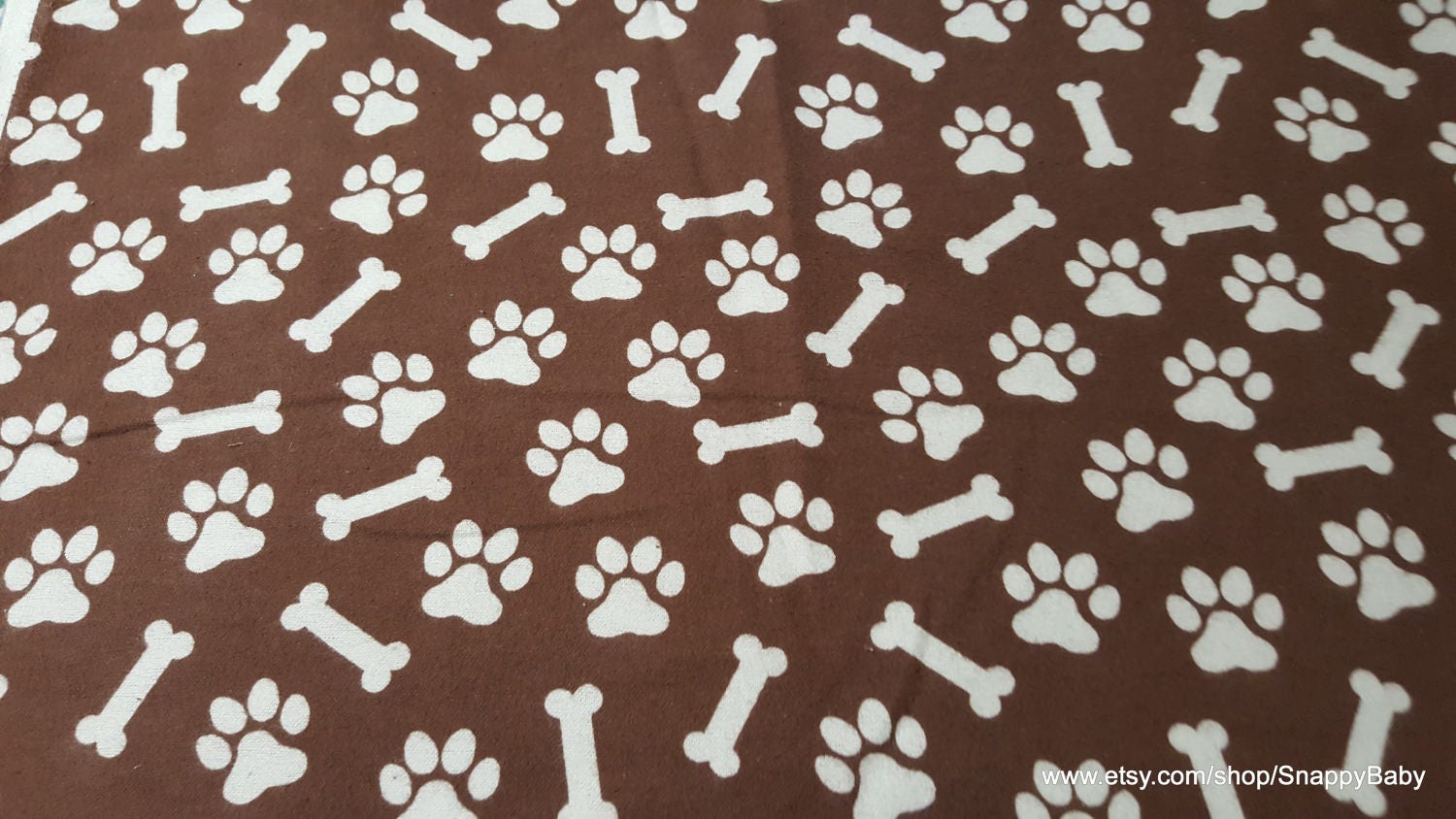 Flannel Fabric Dog Print Brown By the yard 100 Cotton Etsy