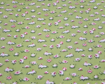 Flannel Fabric - Harmony Farm Hogwash Green - By the yard - 100% Cotton Flannel