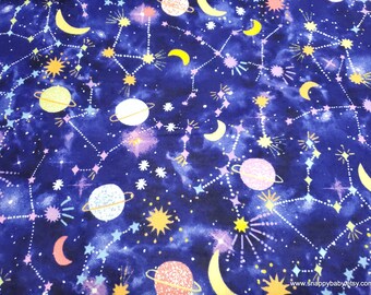 Flannel Fabric - Young Constellations - By the yard - 100% Cotton Flannel
