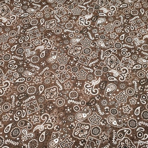 Flannel Fabric - Bandana Brown - By the Yard - 100% Cotton Flannel