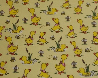 Flannel Fabric - Puddle Pals Duck Pond - By the yard - 100% Cotton Flannel