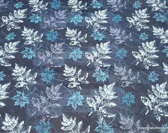 Luxe Flannel Fabric - Winterscape Textured Leaves Luxe - By the yard - 70% Rayon, 30 Cotton Luxe Flannel Fabric