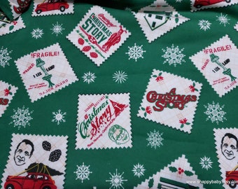 Christmas Character Flannel Fabric - A Christmas Story Stamp - By the yard - 100% Cotton Flannel