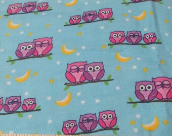 Flannel Fabric - Night Owls on Branches - By the yard - 100% Cotton Flannel