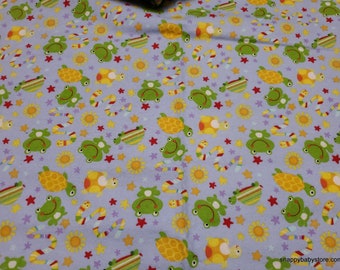 Flannel Fabric - Critters and Stars - By the yard - 100% Cotton Flannel