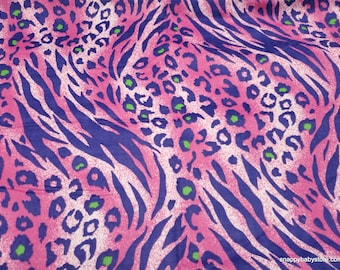 Flannel Fabric - Wild Animal Skin Pink - By the yard - 100% Cotton Flannel