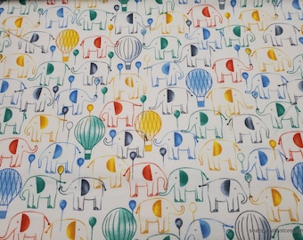 Flannel Fabric - Up Up Away Elephant - By the yard - 100% Cotton Flannel