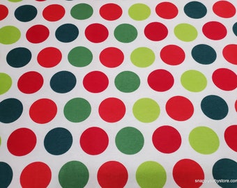 Christmas Flannel Fabric - Christmas Dots - By the yard - 100% Cotton Flannel