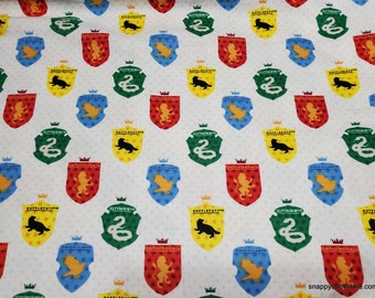 Character Flannel Fabric - Harry Potter Multi House Tonal - By the yard - 100% Cotton Flannel
