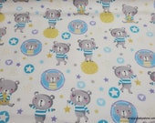 Flannel Fabric - Star Bears - By the yard - 100% Cotton Flannel