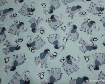 Flannel Fabric - Mammoth and Penguins - By the yard - 100% Cotton Flannel