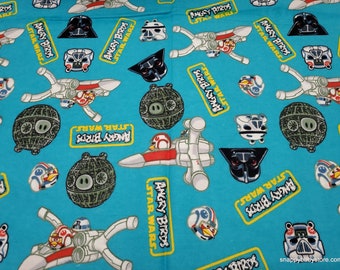 Character Flannel Fabric - Angry Birds Star Wars - By the yard - 100% Cotton Flannel