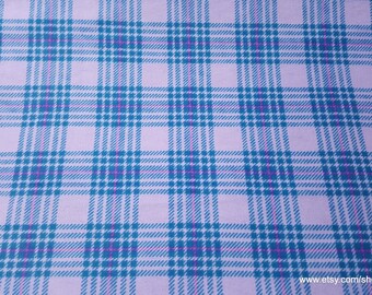 Flannel Fabric - Hadley Plaid Lilac - By the yard - 100% Cotton Flannel