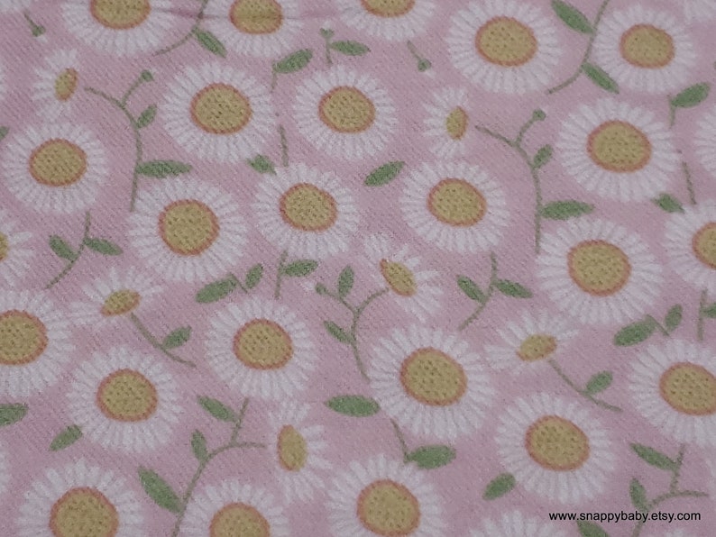 Flannel Fabric Daisy Floral By the yard 100% Cotton Flannel image 3