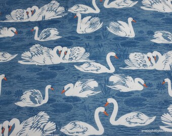 Flannel Fabric - Swan Lake - By the yard - 100% Cotton Flannel