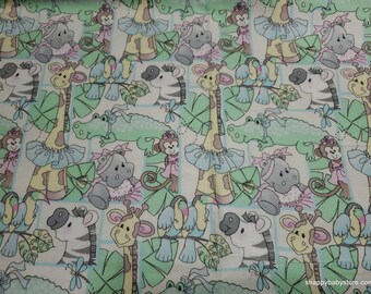 Flannel Fabric - Jungle Ballet - By the yard - 100% Cotton Flannel