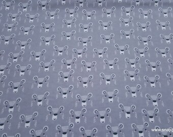 Flannel Fabric - Wood Bear Head Sketch Gray - By the yard - 100% Cotton Flannel