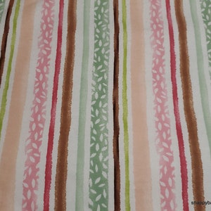 Flannel Fabric Spring Sweet Stripes By the yard 100% Cotton Flannel image 1