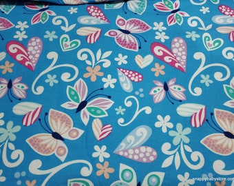 Flannel Fabric - Butterfly Glow in the Dark - By the yard - 100% Cotton Flannel