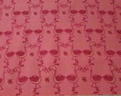 Flannel Fabric - Flamingo Kisses Grapefruit - By the yard - 100% Cotton Flannel