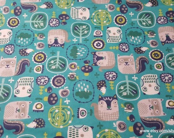Flannel Fabric - Woodland Owl Friends - By the yard - 100% Cotton Flannel