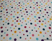 Flannel Fabric - Girl Power Dots - By the yard - 100% Cotton Flannel