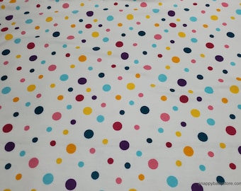 Flannel Fabric - Girl Power Dots - By the yard - 100% Cotton Flannel