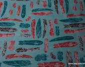 Flannel Fabric - Watercolor Feathers - By the yard - 100% Cotton Flannel