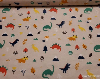 Flannel Fabric - Dinos Small - By the yard - 100% Cotton Flannel