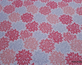 Flannel Fabric - Coral Gray Burst - By the yard - 100% Cotton Flannel