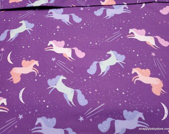 Flannel Fabric - Unicorns and Moons - By the Yard - 100% Cotton Flannel