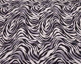 Flannel Fabric - Zebra Print - By the yard - 100% Cotton Flannel