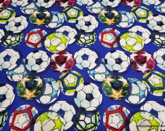 Flannel Fabric - Soccer Stars - By the yard - 100% Cotton Flannel