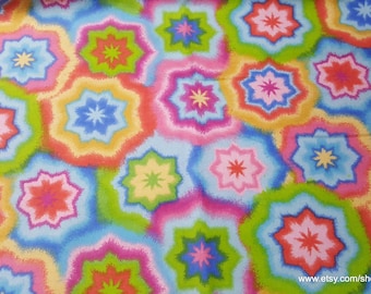 Remnant Flannel Fabric - Starburst Tie Dye - Choose your Size - 100% Cotton Flannel