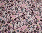 Flannel Fabric - Minnie Mouse Unicorn Dreams on Pink - By the yard - 100% Cotton Flannel