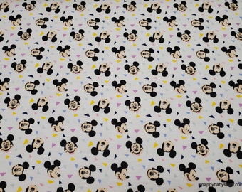 Character Flannel Fabric - Mickey Mouse Confetti Toss - By the yard - 100% Cotton Flannel