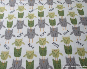 Flannel Fabric - Uptown Owl Print - By the yard - 100% Cotton Flannel
